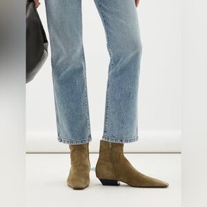 KHAITE Marfa Ankle Boots in Khaki